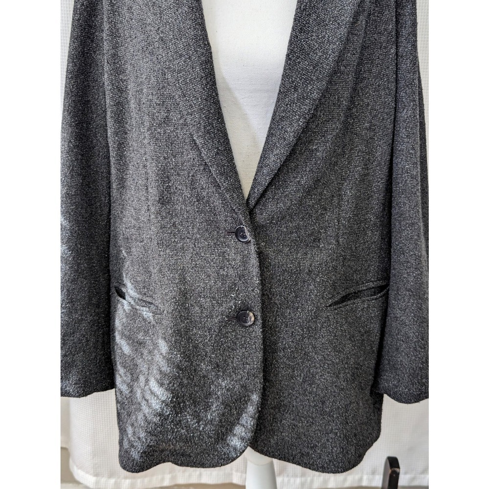 J. JILL! MICRO NUBBY FINISH BLACK, WHITE WOOL BLEND STRETCH JACKET! SZ L - Picture 4 of 8